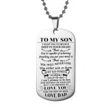 Personality Custom Laser Engraved Pattern Pendant Necklace Christian Prayer Bible Verse For Charm Choker